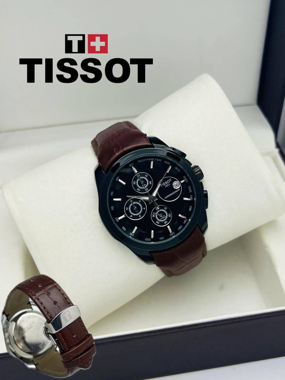 Tissot Chronograph Leather Strap Watch